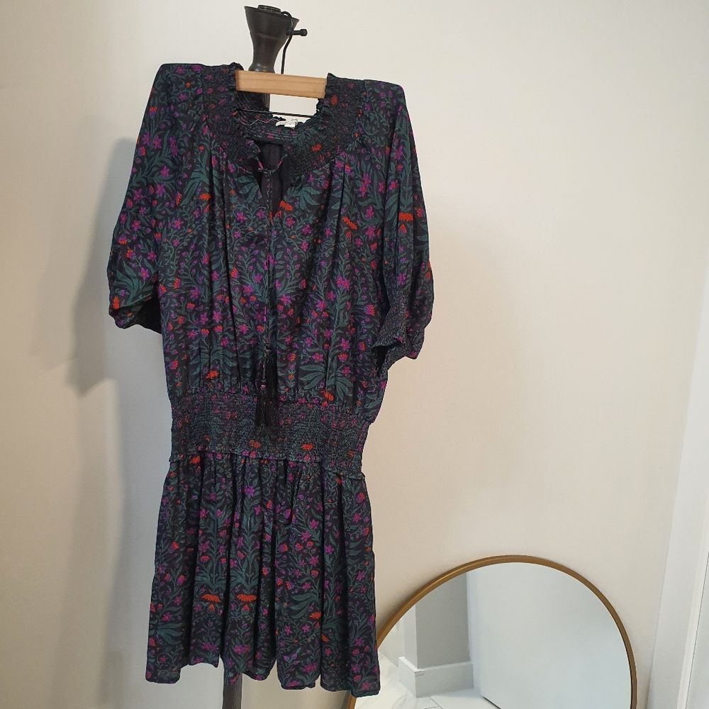 Roller Rabbit Floral Mini Dress - Purple and Green